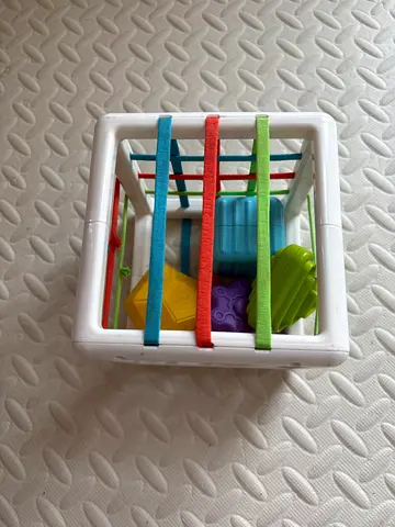 Montessori Toys for 1 Year Old,Baby Sorter Toy Colorful Cube and 6 Pcs Multi Sensory Shape