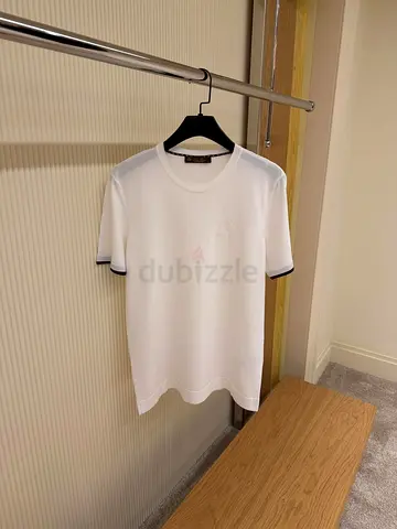 Loro piana White short-sleeve crewneck T-shirt with contrast trim (men's)