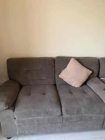2-seater Brown fabric sofa in good condition