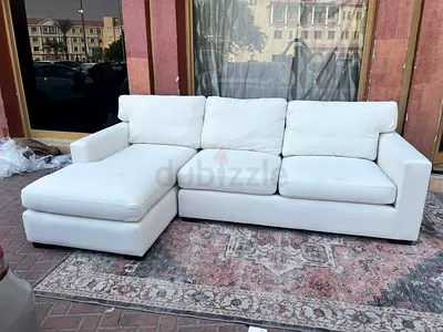 Crate&barrel L Shape Sofa Beige