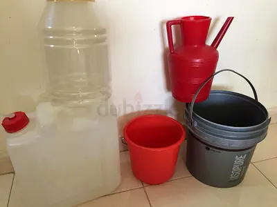 Set of Household Buckets and Water Containers
