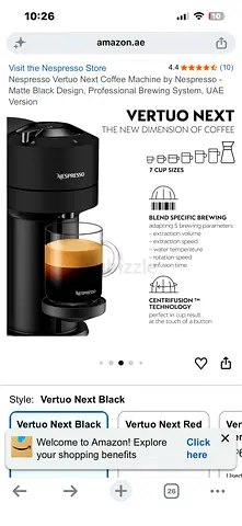 Nespresso Vertuo Next Coffee Machine (Black) - Used, Good Working Condition