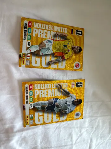 Panini Limited Gold Football Cards - James Rodríguez & Marcus Rashford (2 pcs)