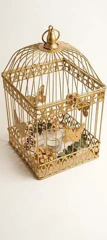 Decorative Golden Metal Birdcage