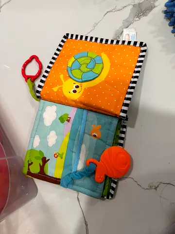 Soft Cloth Baby Activity Book with Teether