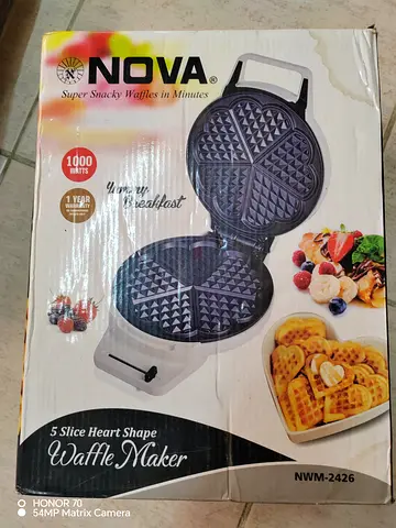 Nova 5-Slice Heart Shape Waffle Maker (NWM-2426) - 1000W