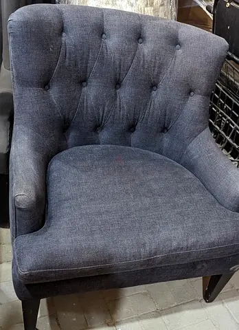 Dark grey tufted accent armchair - good condition