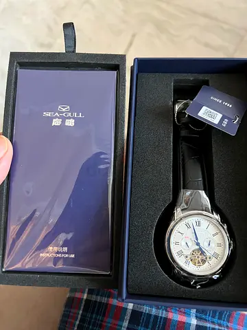 SEA-GULL Men’s Mechanical Leather Strap Watch with Box - New
