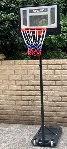 Adjustable Portable Basketball Hoop with Base - Good Condition