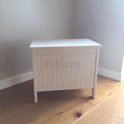 2x IKEA SILVERAN White Wood Storage Box Chest Bench