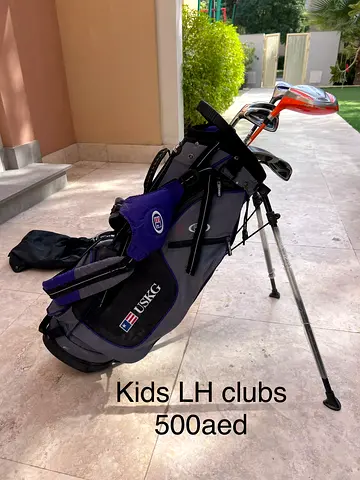 Kids Left-Hand Golf Clubs Set with Stand Bag - USKG, Good Condition