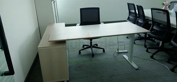 Premium L-Shaped Executive Desk with Cabinet (Standard Fixed Height)