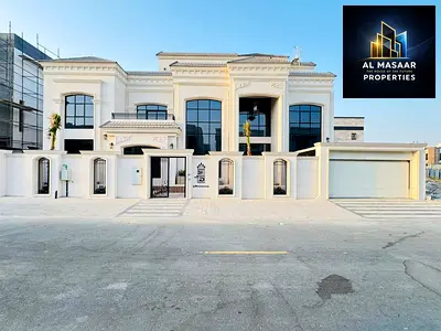 A villa with a palace design, two floors, a rooftop, an elevator, and a large swimming pool. The price includes water, electricity, and air conditioni