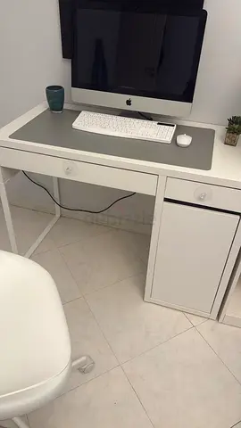 Ikea White desk with drawer and chair— gently used