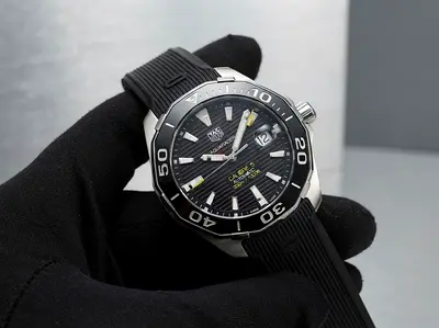 TAG Heuer Aquaracer Calibre 5 Automatic Men’s Watch – Black Dial & Rubber Strap