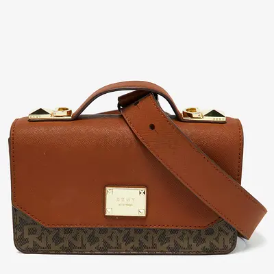 DKNY Brown Leather Crossbody/Top-Handle Bag