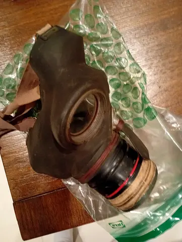 Vintage military gas mask — used collectible