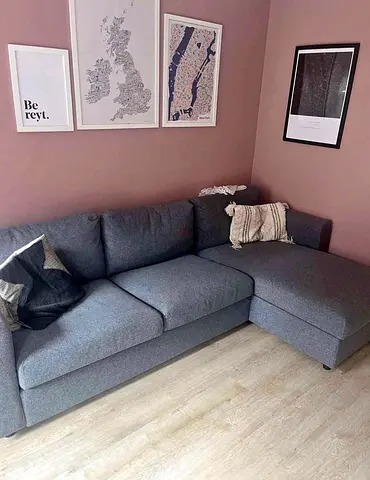 Grey L-Shaped Corner Sofa bed with storage