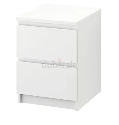 Modern White 2-Drawer Nightstand