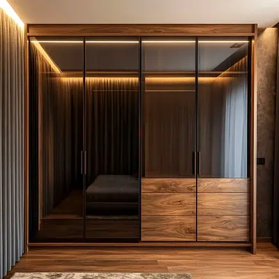 Modern wardrobes glass doors