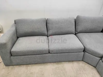 Crate and barrel gray color corner sofa