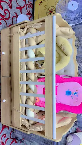 Baby crib with matress and bed sheet set with pillows