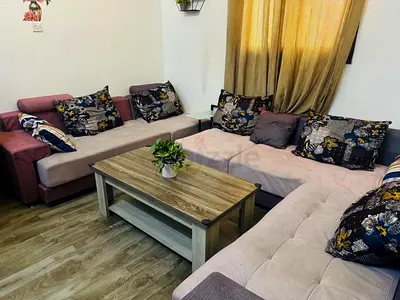 U-shaped Fabric Sofa Set - Good Condition