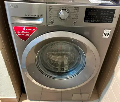 LG 6KG Front Load Washing Machine Inverter Direct Drive — 6 Motion - Silver, Good Working Condition