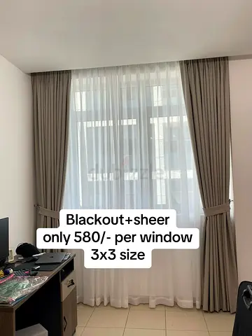 Blackout and Sheer Curtains 3x3 Size