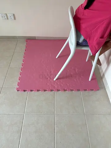 Pink Interlocking Foam Floor Mat for Play Area100x100 sm