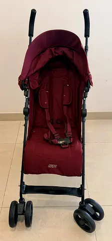Lightweight Compact Baby Stroller - Burgundy, Good Condition