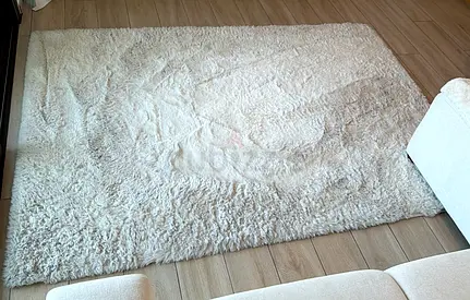 White fluffy rug