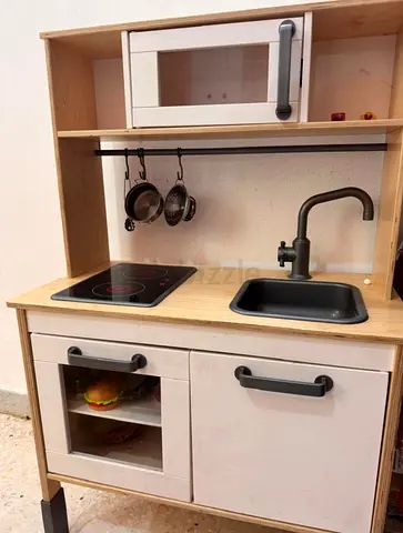 Wooden Play Kitchen Set with Sink, Stove and Accessories