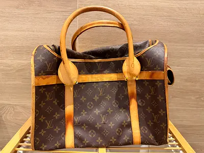 louis vuitton monogram sac chien 40  carrier vintage 1985
