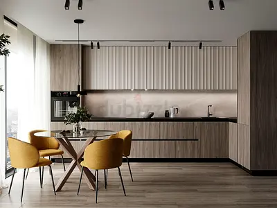 Custom Made Kitchen Dubai | Routed MDF & Wood Finish