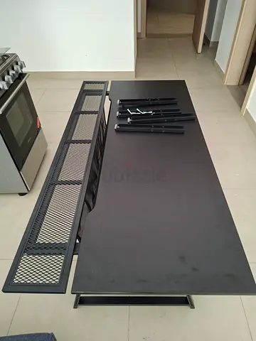 Large Industrial Metal Dining Table / Bench in Black