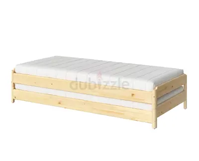 2 Solid Pine Single Bed frames - stackable (IKEA)