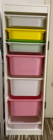 IKEA Trofast Storage Unit with Colorful Tubs