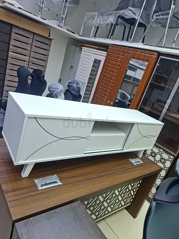 Modern white TV console / entertainment unit with storage