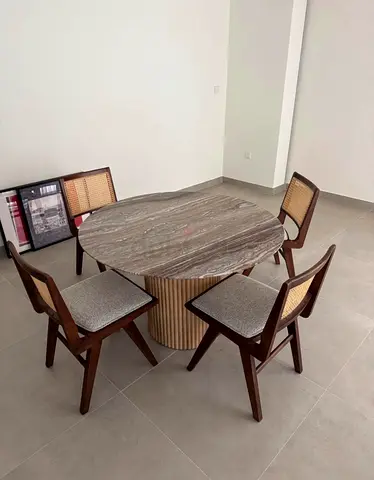 Marble round dining table pan home