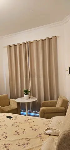 Neutral Beige Eyelet Curtains