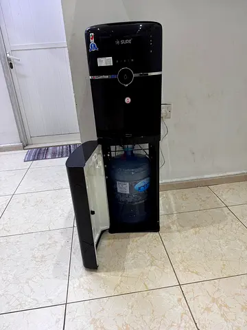Black Sure Water Dispenser with Bottom-Load Bottle — Good Working Condition