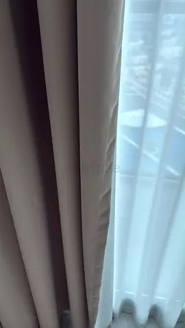 Beige blackout curtains with white sheer panels - set of 2 panels , Size 3.2*3