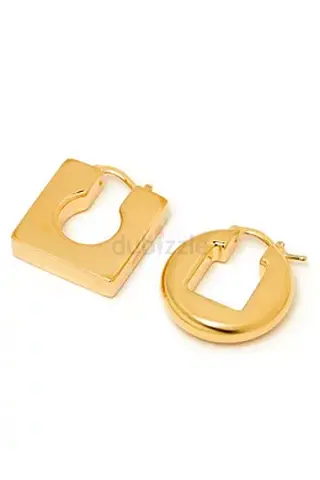JACQUEMUS Gold 'Les créoles Rond Carré' Earrings