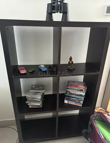 IKEA Kallax-style 6-cube Shelf Unit - Dark Brown, Good Condition