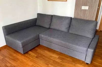 Grey Fabric L-Shaped Corner Sofa