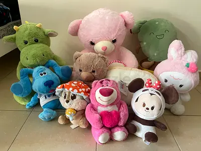 Lot of 9 Mixed Plush Soft Toys - Bears, Characters and More