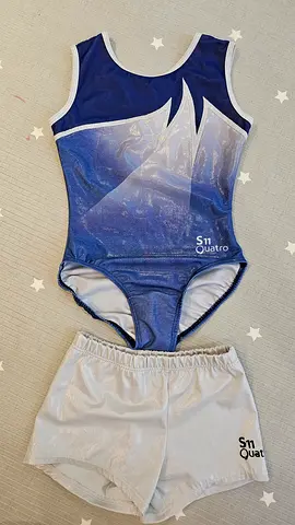 Gymnastics leotard and shorts set - size likely youth/teen, good condition