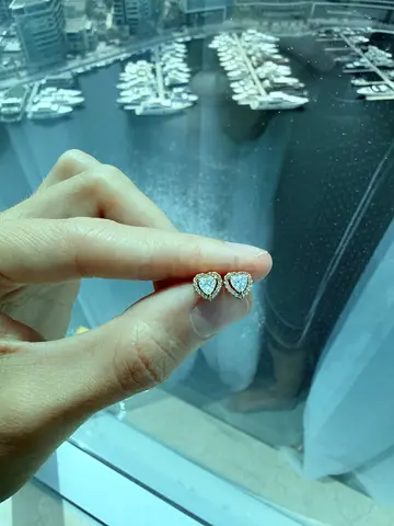 Pandora 14K Rose Gold Heart Stud Earrings