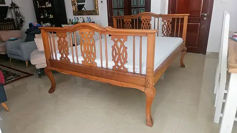 Price Reduced! Malaysian Teak Queen Size Bed